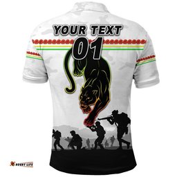 Custom Personalised Panthers ANZAC Polo Shirt Simple Style - White