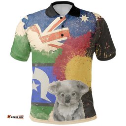 Polo Shirt - Flag Combination with Koala