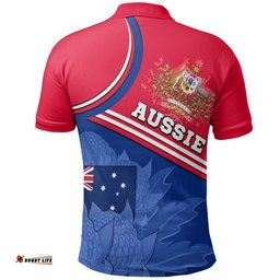Polo Shirt - Aus Flag and Coat of Arms Shirt Waratah Flowers