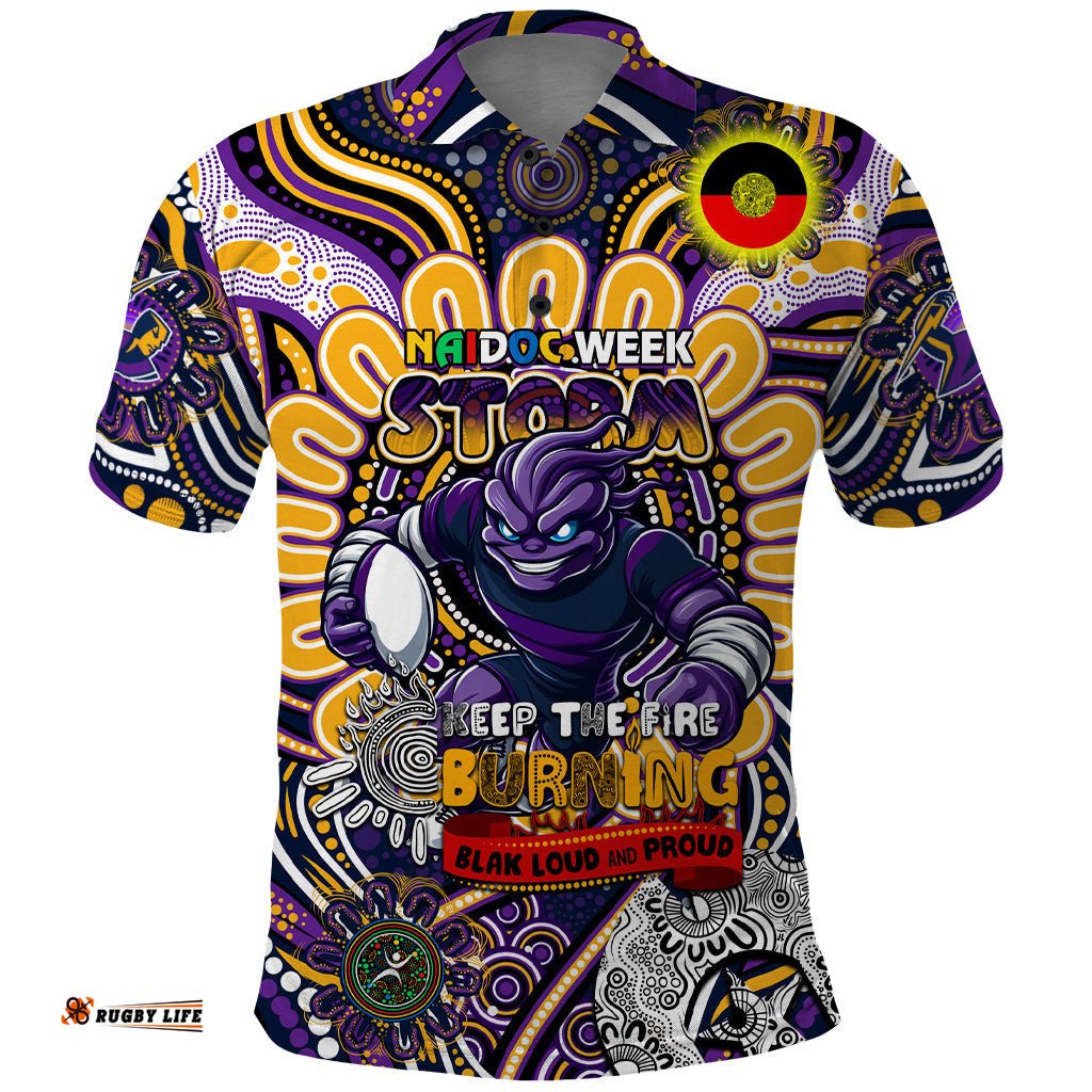Custom NAIDOC Week 2024 Storm Polo Shirt Mascot Rugby