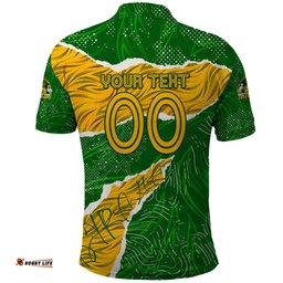 Personalised Matildas Polo Shirt Australia Soccer Fingerprint