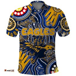 Personalised NAIDOC Week 2024 West Coast Eagles Polo Shirt Australian Aboriginal Hand Painting