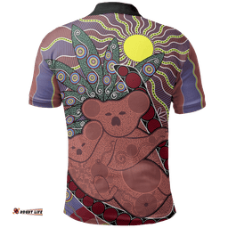 Polo Shirt - Koala Shirt Aboriginal Patterns - Unisex
