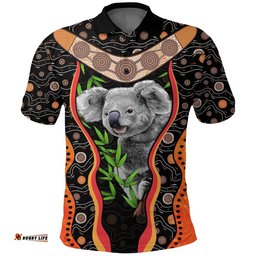 Polo Shirt - Koala Shirt Aboriginal Patterns - Unisex