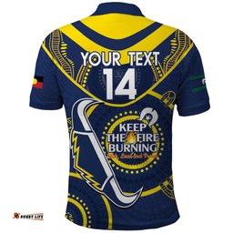 Custom NRL Cowboys NAIDOC Week Polo Shirt Keep The Fire Burning Indigenous Art