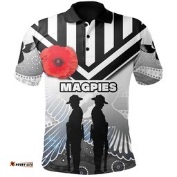Magpies Polo Shirt Collingwood Anzac Day Special Version