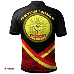 Custom Polo Shirt - Aboriginal Flag And Animals Pattern
