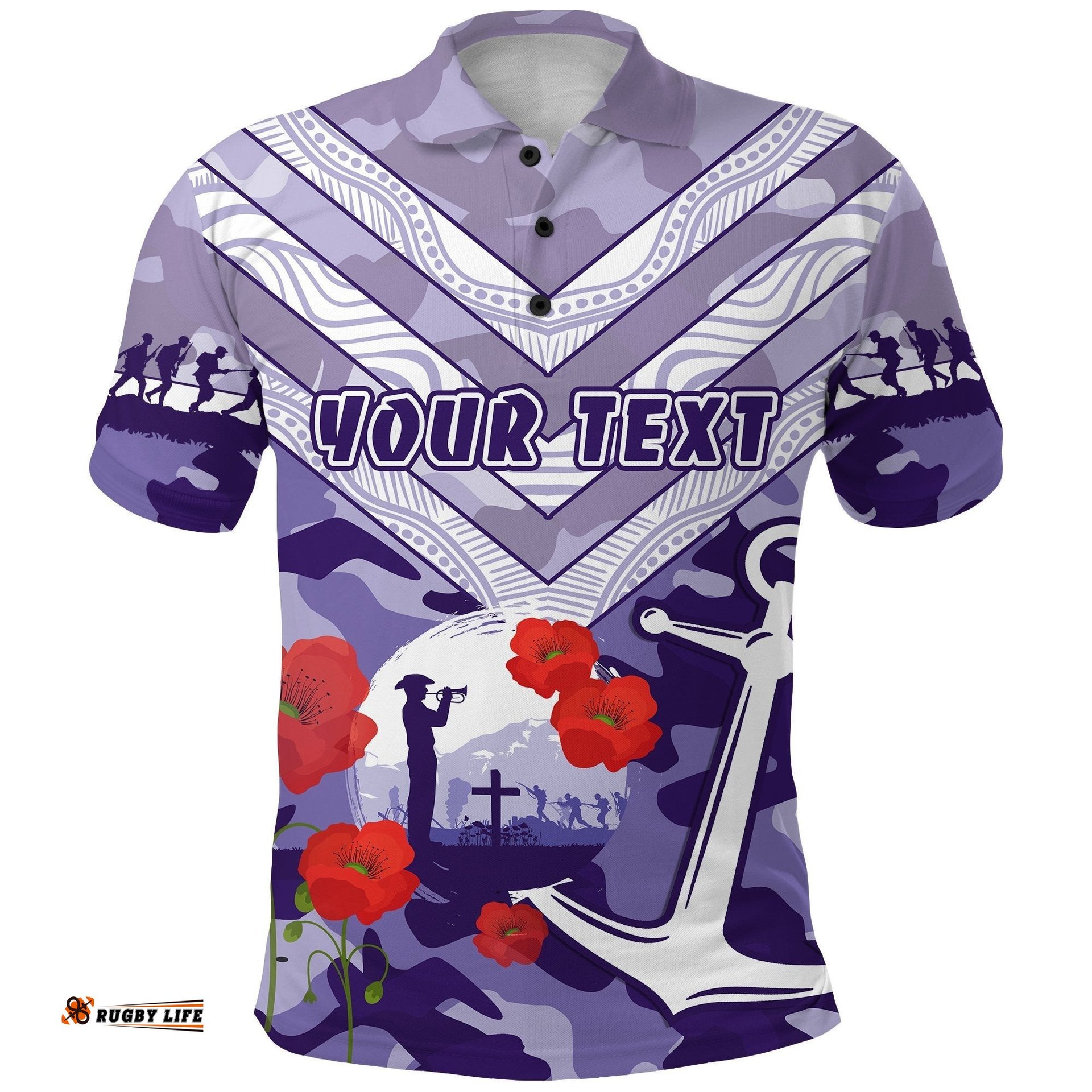 Custom Personalised Freo Anzac Day Polo Shirt Fremantle