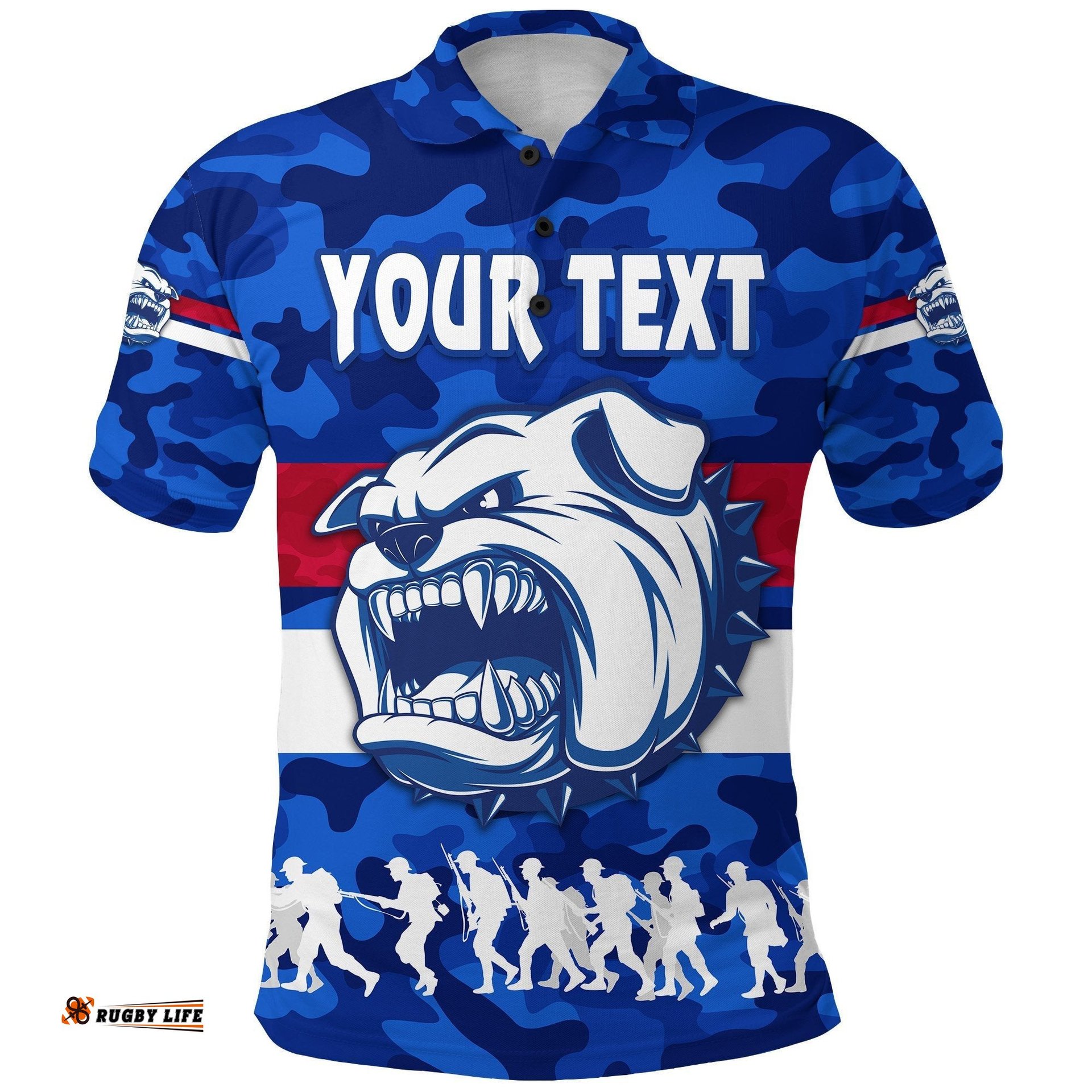 Custom Personalised Western Bulldogs Polo Shirt Anzac Vibes
