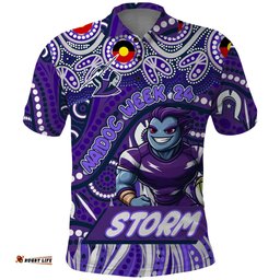 Custom Australia NAIDOC Week 2024 Polo Shirt Melbourne Storm Mascot Keep The Fire Burning