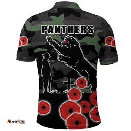 Panthers Anzac Day Polo Shirt Simple Poppy