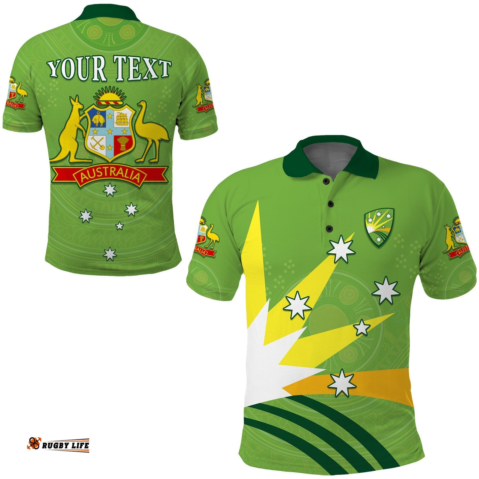 Custom Personalised Cricket Australia Polo Shirt Proud Aussie Aboriginal