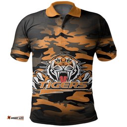 Custom Personalised Wests Tigers Polo Shirt Anzac Day Army Patterns
