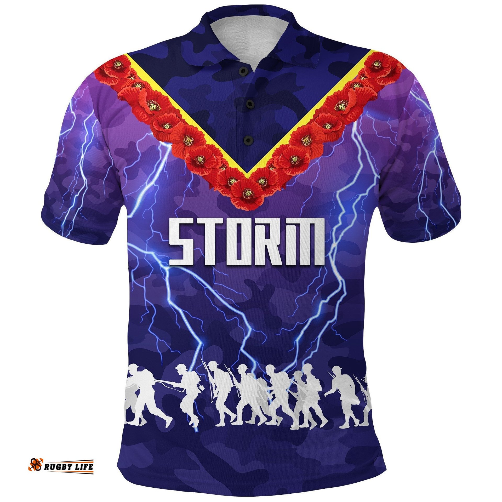 Melbourne Storm Polo Shirt Anzac Vibes