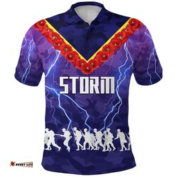 Melbourne Storm Polo Shirt Anzac Vibes