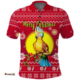 Australia Christmas Polo Shirt Be Loved Cockatoo