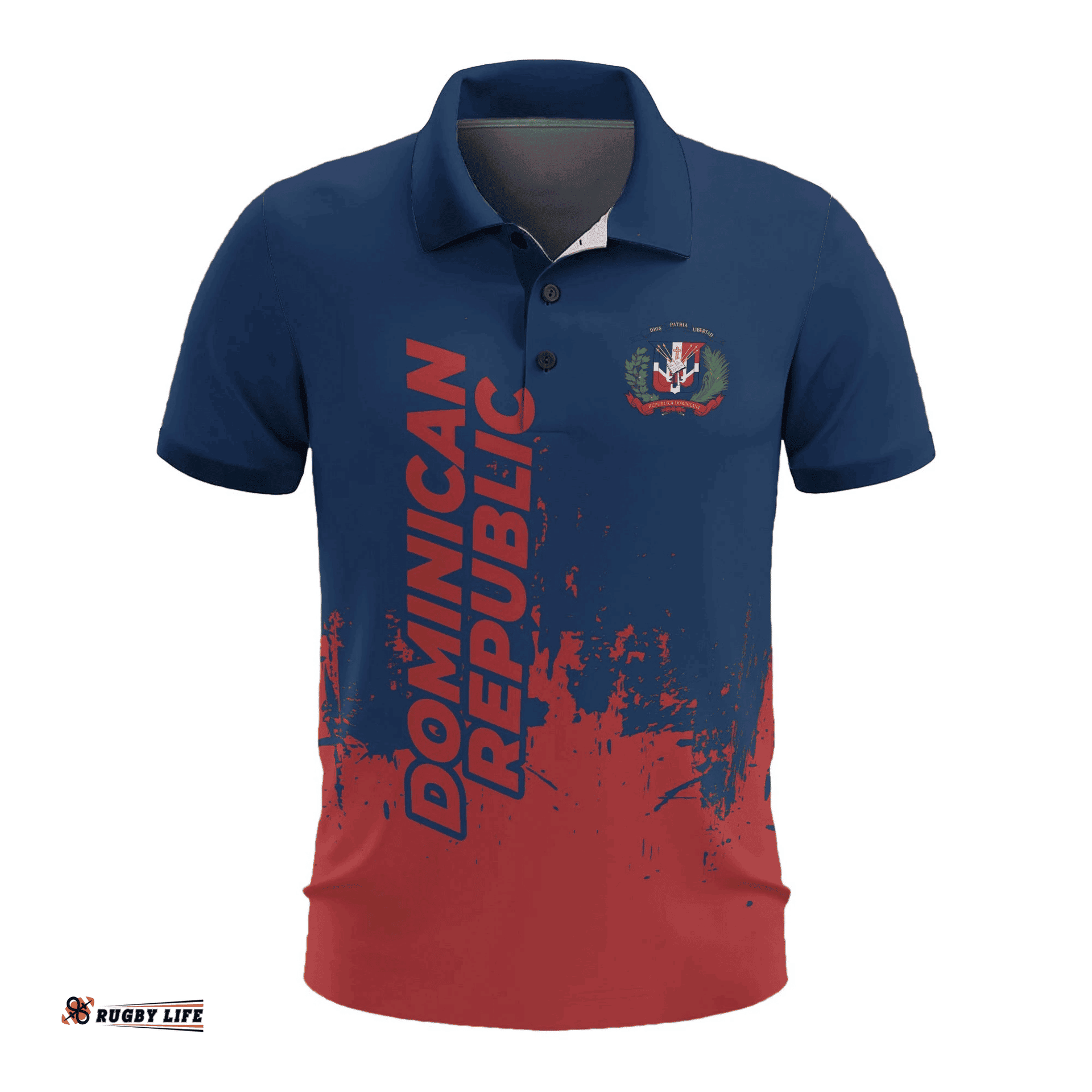 Dominican Republic Men's All Over Print Polo Shirt Model T55
