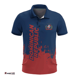 Dominican Republic Men's All Over Print Polo Shirt Model T55