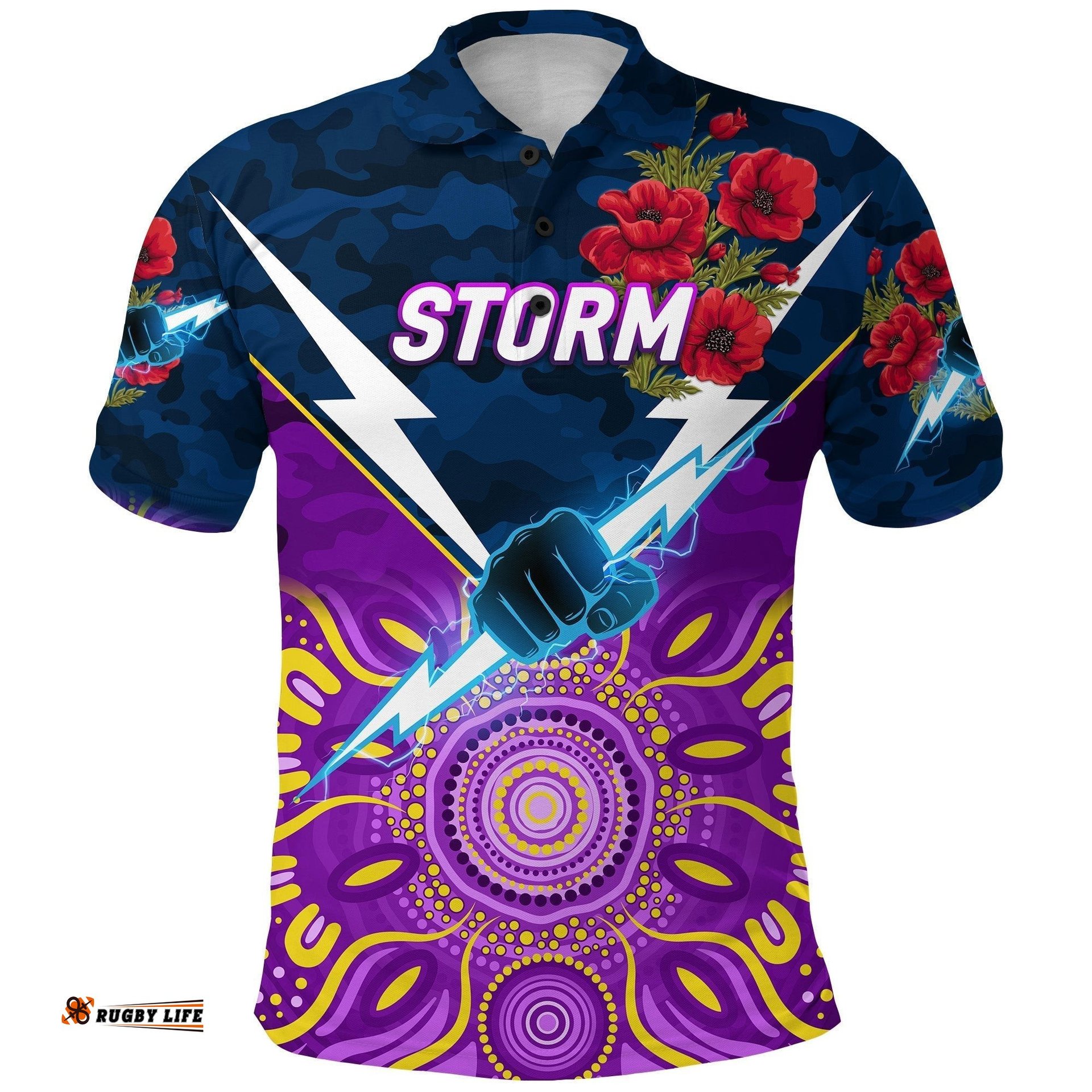Storm ANZAC Polo Shirt Indigenous Vibes