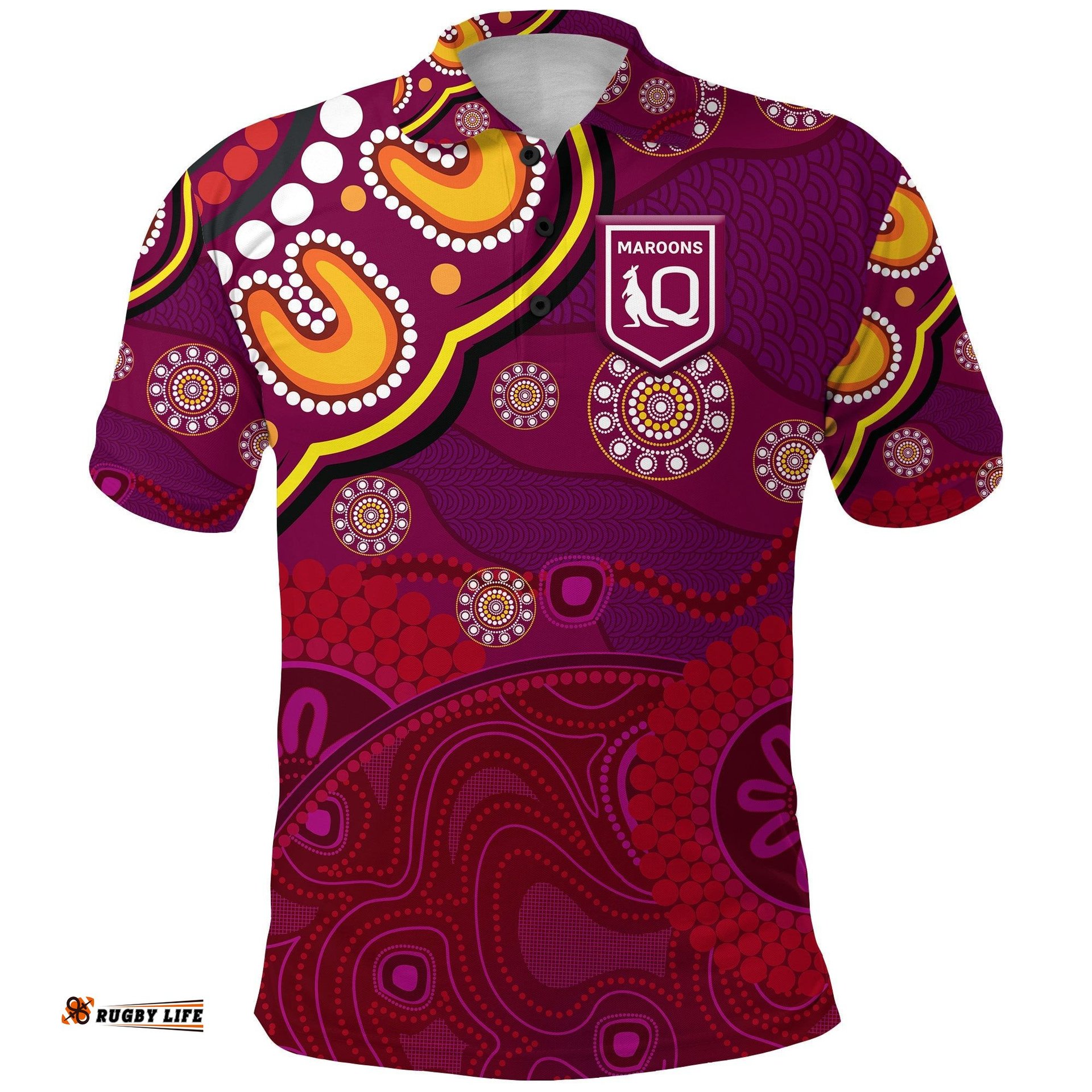 Queensland Maroons Aboriginal Polo Shirt Indigenous Vibes