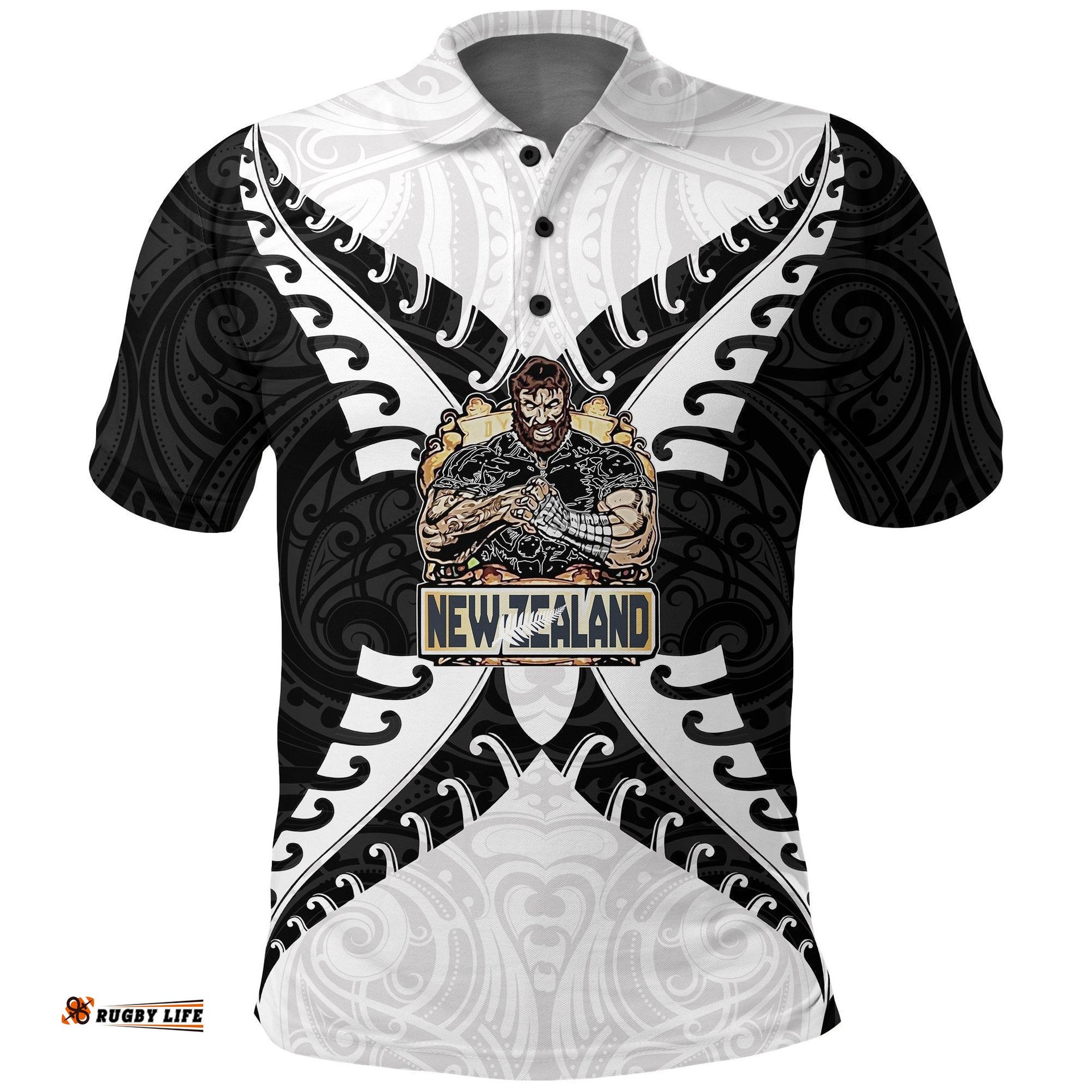New Zealand Polo Shirt Hoodie Rugby Kia Kaha