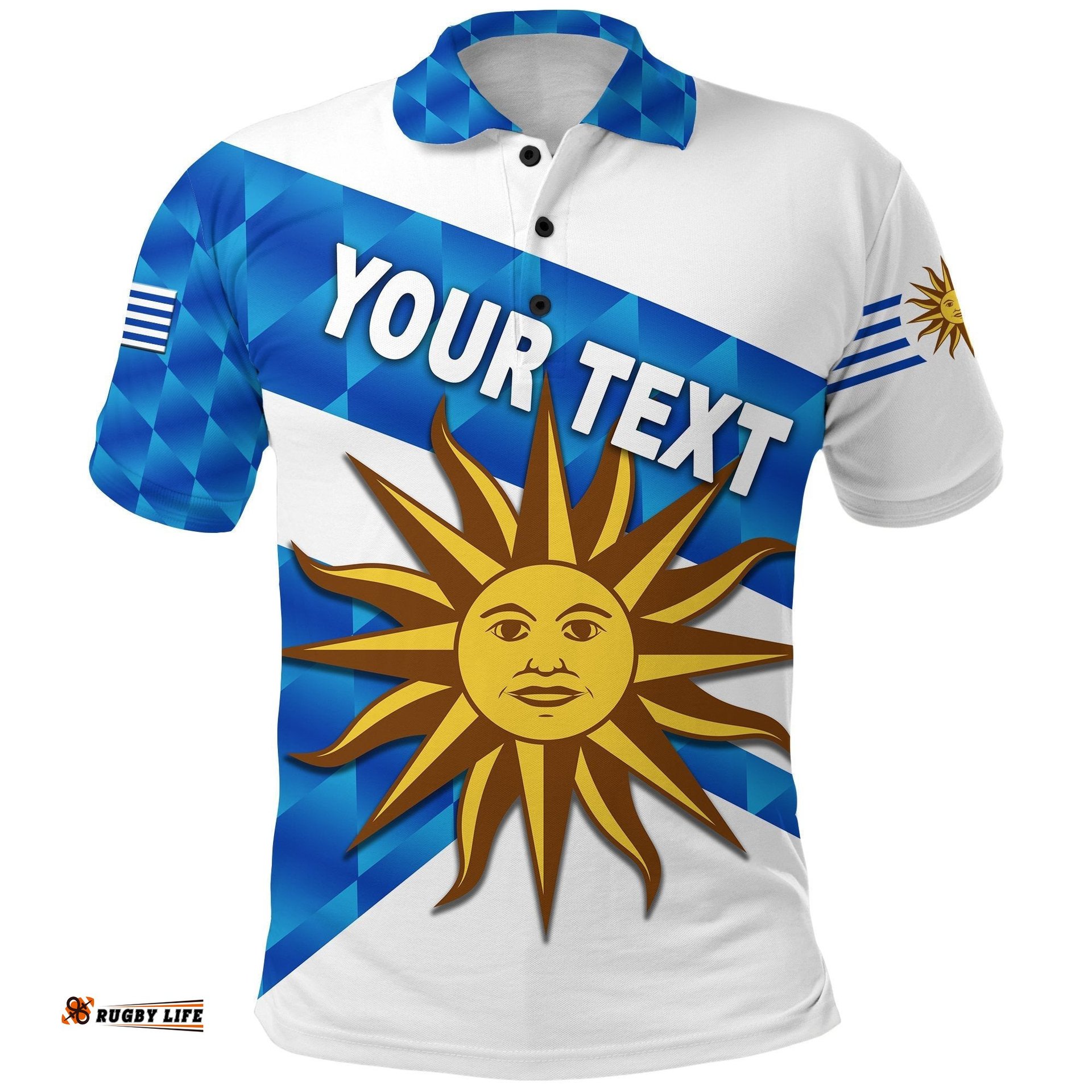Custom Personalised Uruguay Rugby Polo Shirt Los Teros Sporty Style