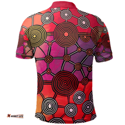 Polo Shirt - Aboriginal Dot Painting Shirt Circle Patterns - Unisex