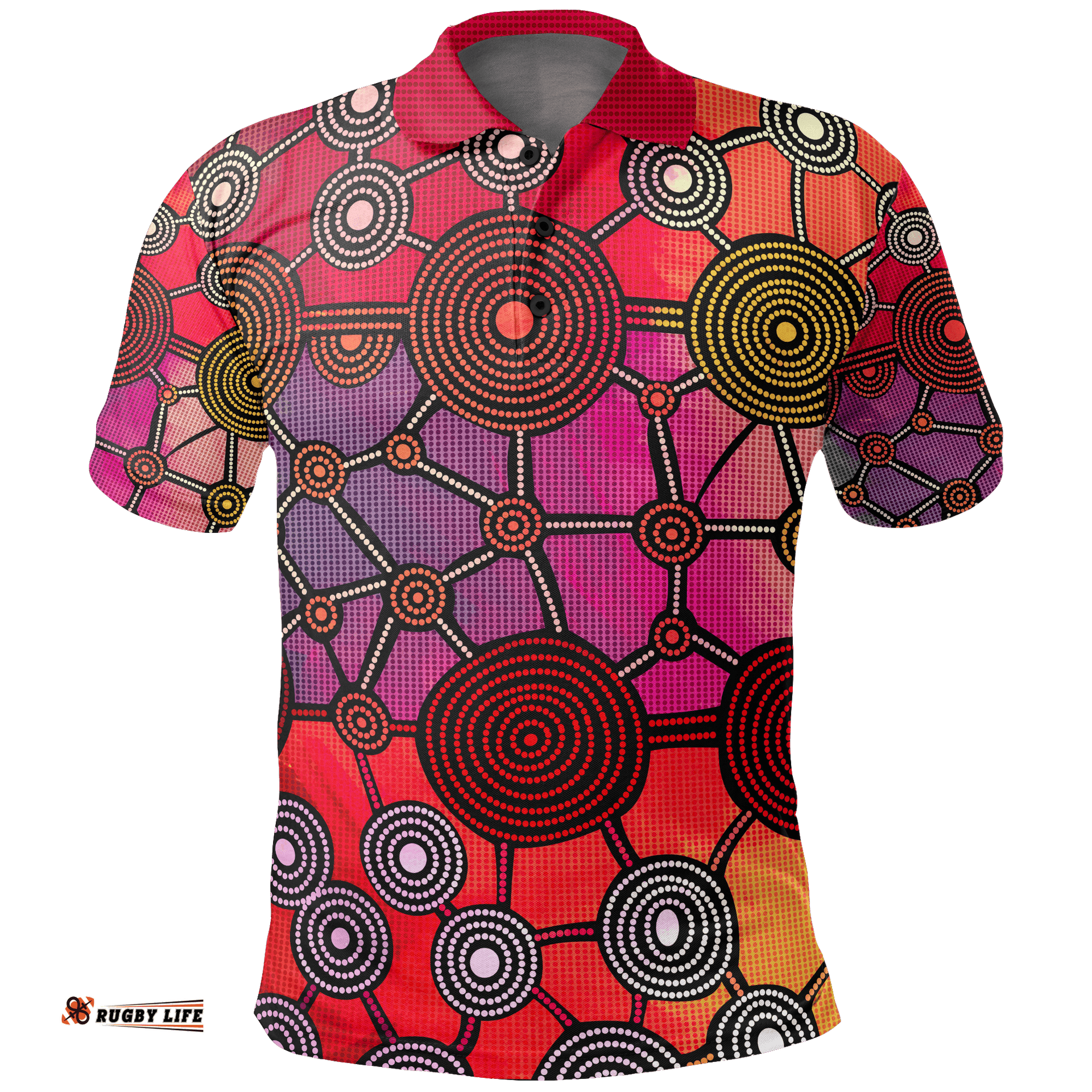 Polo Shirt - Aboriginal Dot Painting Shirt Circle Patterns - Unisex