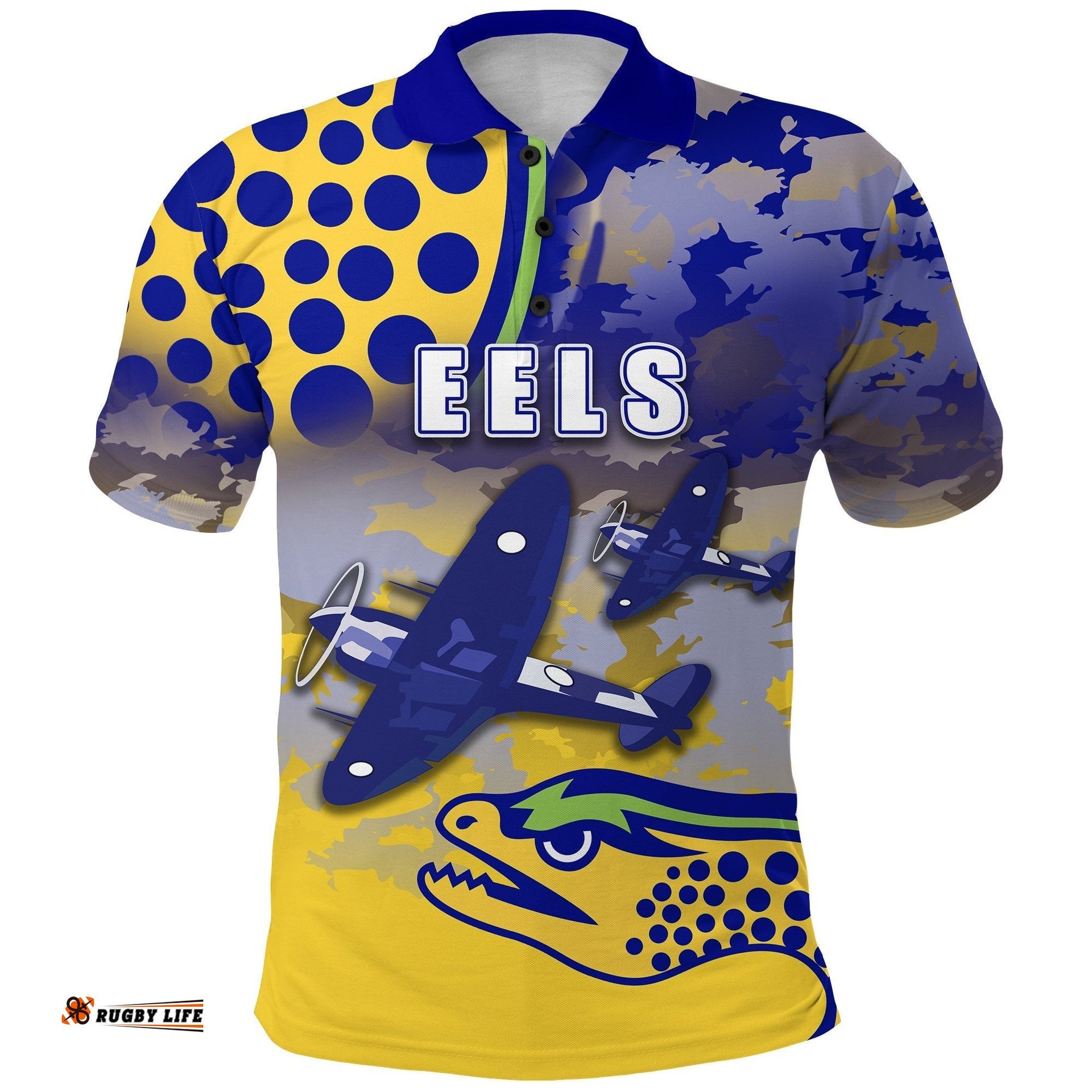 Parramatta Polo Shirt Eels Indigenous Soldiers Anzac