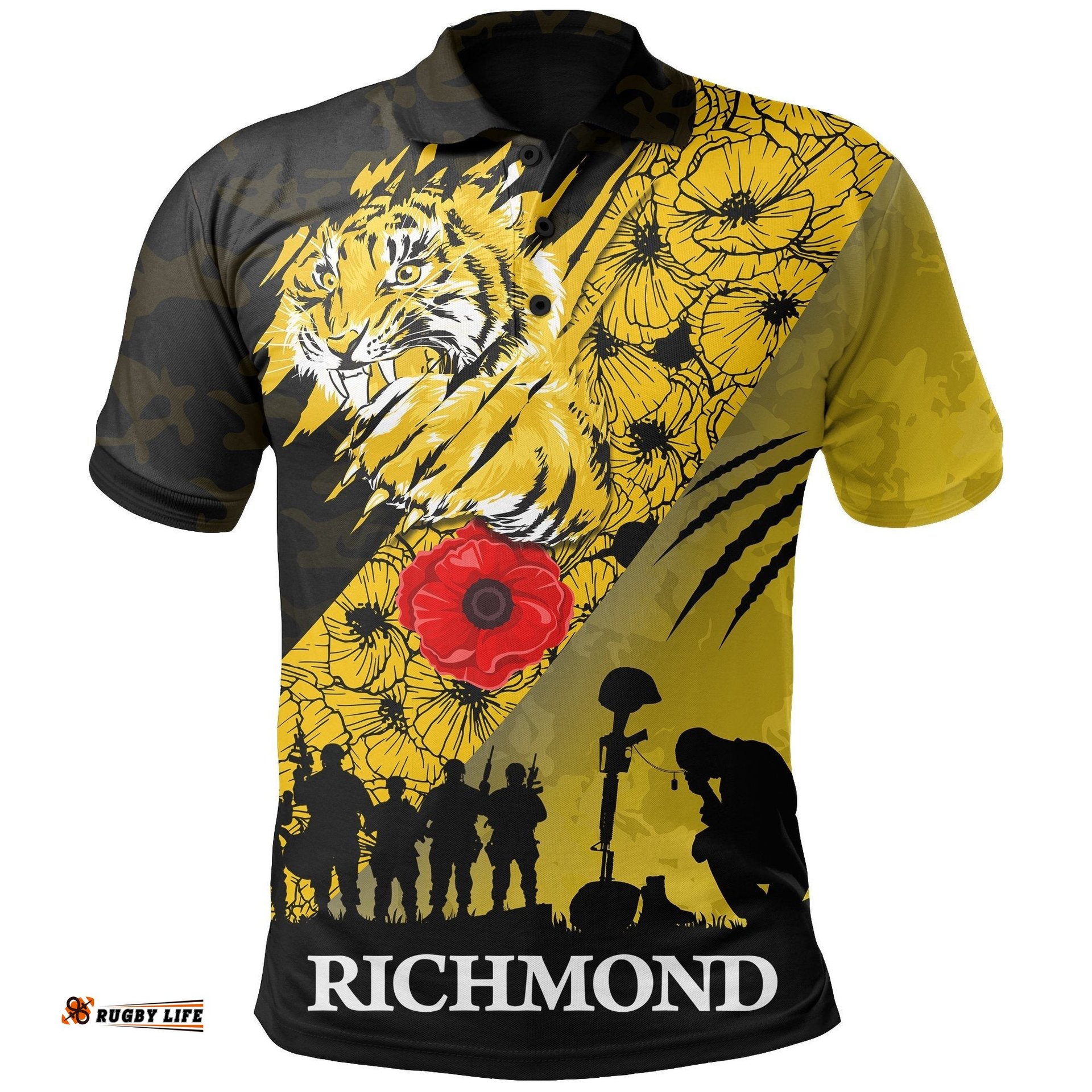 Richmond Tigers Polo Shirt Lest We Forget
