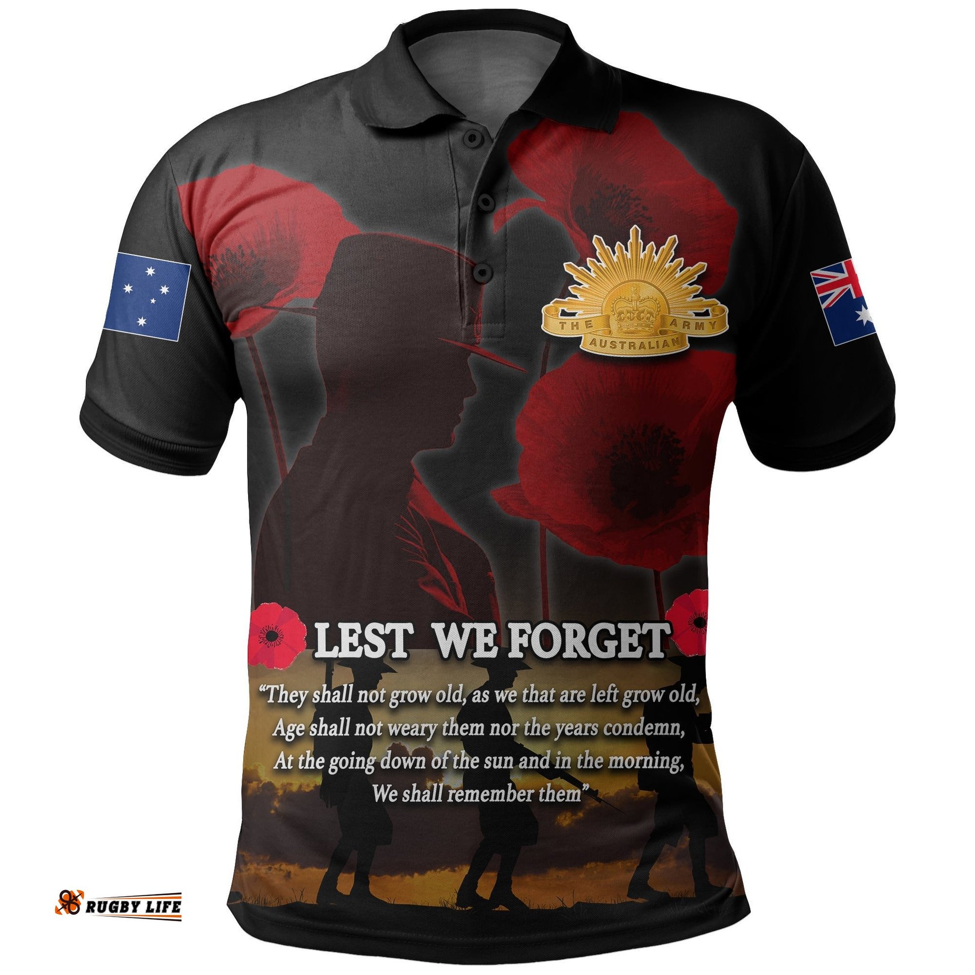 Anzac Australia Polo Shirt Lest We Forget