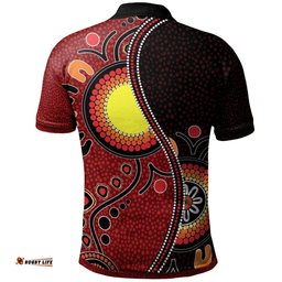 Aboriginal Polo Shirt - Australia Flag Dot Painting Art - Unisex