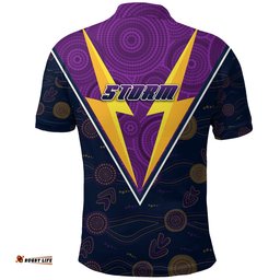 Custom Personalised Melbourne Storm Polo Shirt Indigenous Artsy Style