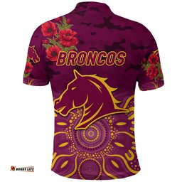 Broncos ANZAC Polo Shirt Indigenous Vibes
