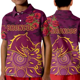 Broncos ANZAC Polo Shirt Indigenous Vibes
