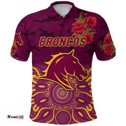 Broncos ANZAC Polo Shirt Indigenous Vibes