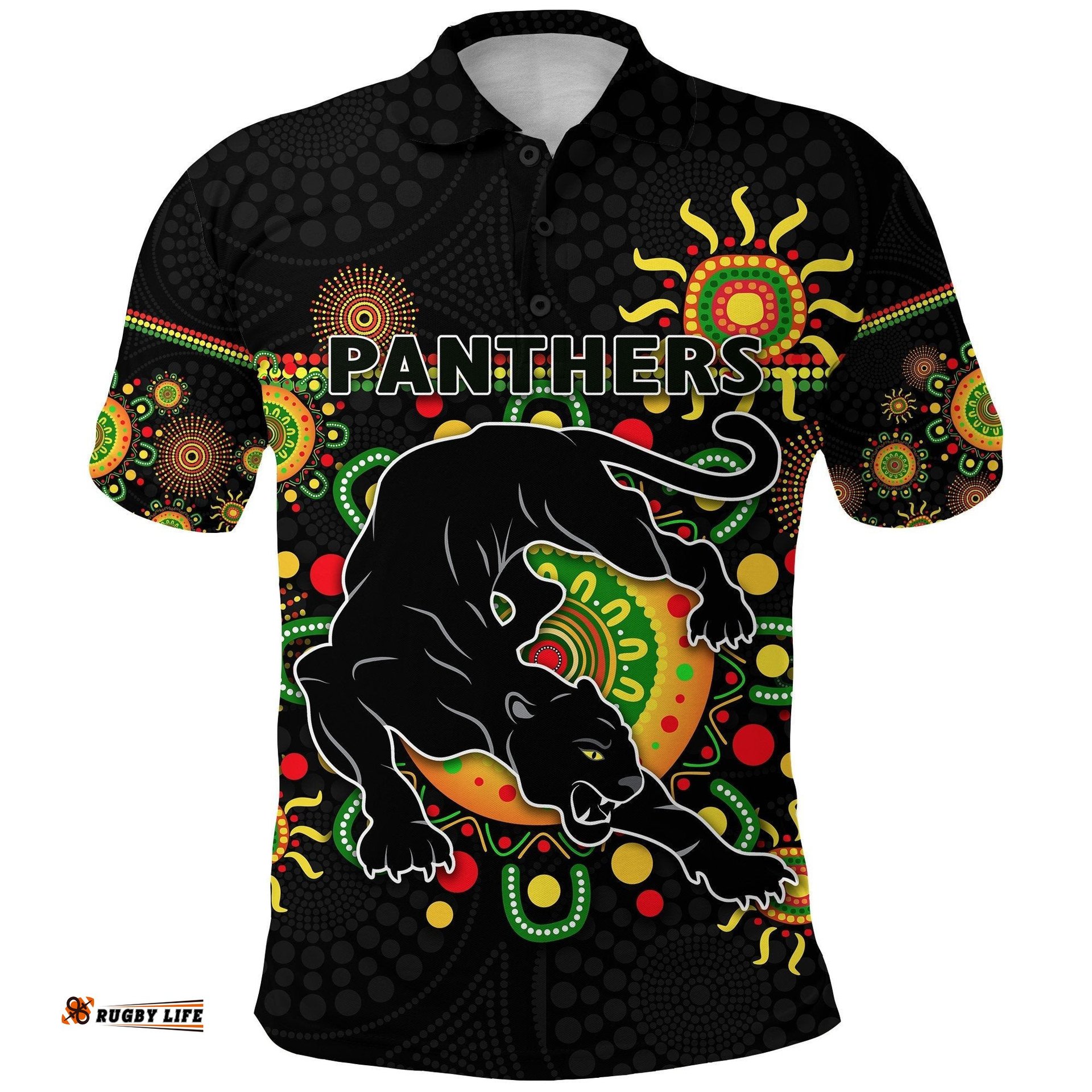 Penrith Polo Shirt Indigenous Panthers - Black