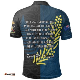 Anzac Spirit Polo Shirt, Lest We Forget Golf Shirts - Blue