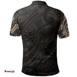 Manaia Maori Tattoo Polo Shirt Gold