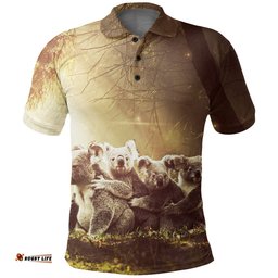 Polo Shirt - Koala Family Landscape Art - Unisex