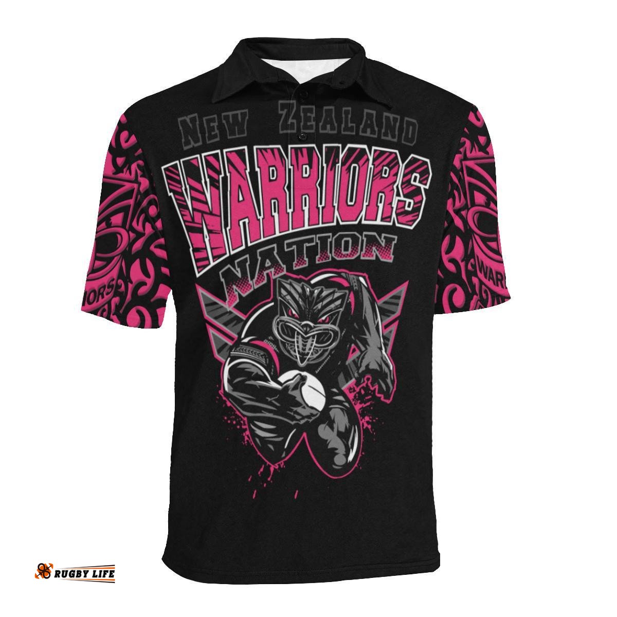 New Zealand Warriors Polo Shirt Unique Style Pink