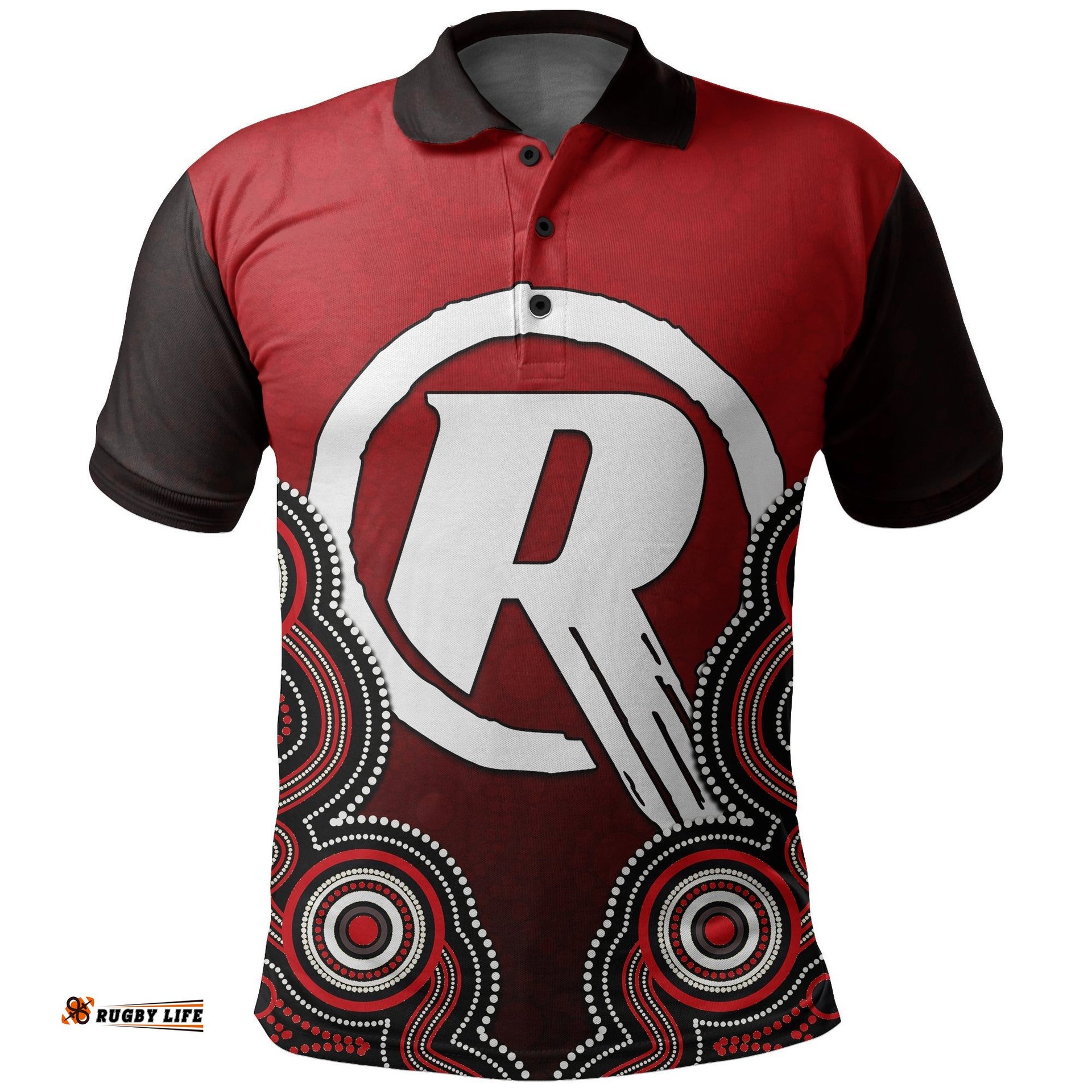Custom Personalised And NumberMelbourne Renegades Polo Shirt Cricket Aboriginal Style