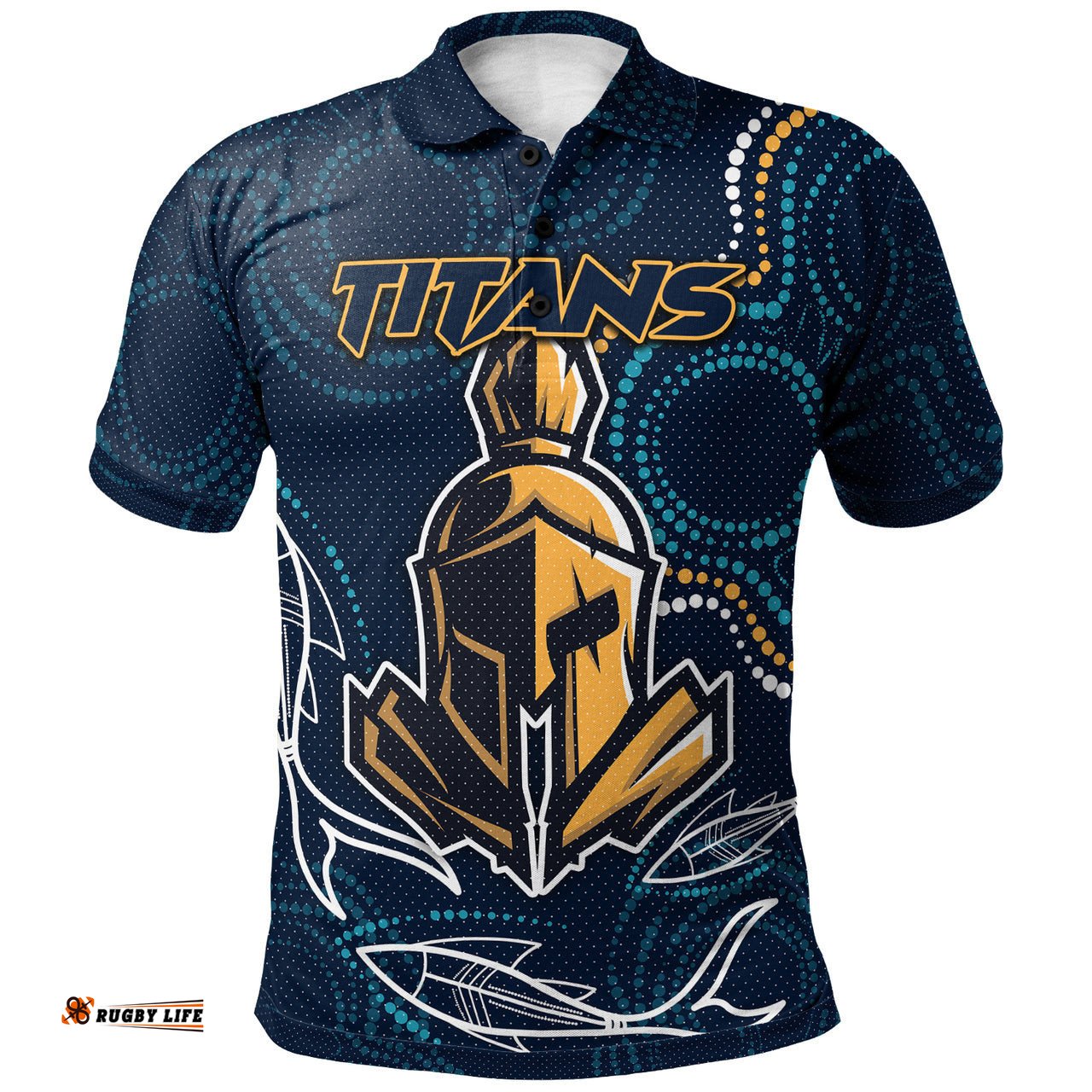 Titans Rugby Polo Shirt - Custom Indigenous Titans RLT13