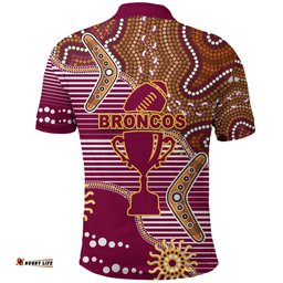 Custom Personalised Broncos Super Polo Shirt Indigenous Brisbane