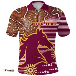 Custom Personalised Broncos Super Polo Shirt Indigenous Brisbane