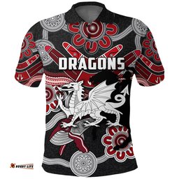 Dragons Polo Shirt St. George Indigenous Black
