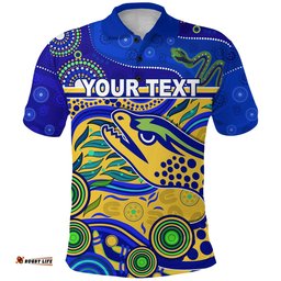Custom Personalised Eels Indigenous Special Polo Shirt Version Gold