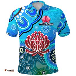 New South Wales Waratahs Aboriginal Polo Shirt Indigenous Wave Vibes