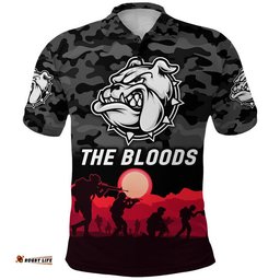 Custom Personalised West Football Club Alice Springs ANZAC Polo Shirt The Bloods Simple Style - Black