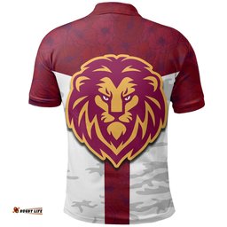 Brisbane Lions Polo Shirt Anzac Day Poppy Flowers Style